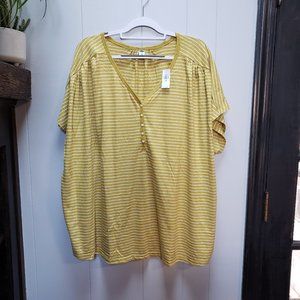 Linen-Blend Henley Tee